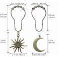 thumbnail image 3 of STARLIGHT- Sun Moon Celestial Shower Curtain Hooks Rings - Mid Century Abstract Boho Shower, 3 of 5