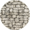 thumbnail image 1 of Ahgly Company Indoor Round Abstract Sandstone Brown Abstract Area Rugs, 5' Round, 1 of 6
