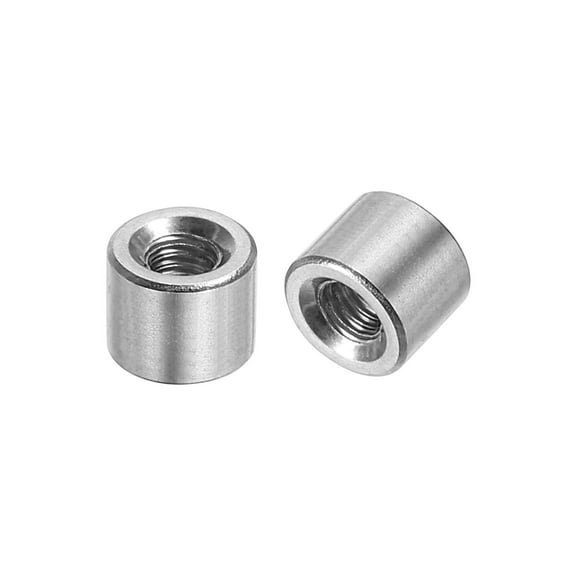 Uxcell 20Pack Round Connector Nuts, M4x6x8mm Coupling Nut Sleeve Rod Bar Stud Nut