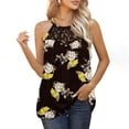 thumbnail image 2 of Samickarr Plus Size Summer Tops For Women Tops Dressy Casual Women Casual Tank Loose Printed Sleeveless Round Neck Lace T-Shirt Halter Tops Sleeveless Shirts Pleated Workout Tops For Women, 2 of 7