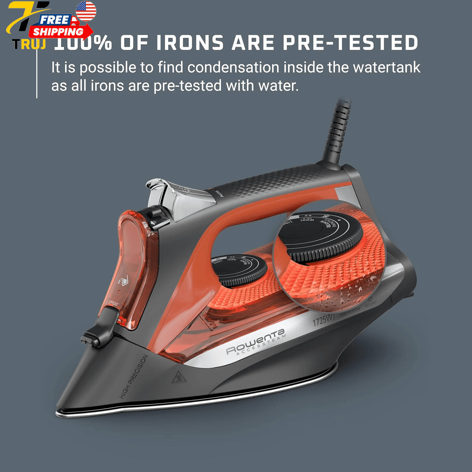Rowenta Iron Steamer for Clothes, Stainless Steel Soleplate Steam Iron Microste
