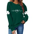 thumbnail image 4 of St Patricks Day Shirt Women Funny Irish Shamrock Shirt Crewneck Graphic Sweatshirts Long Sleeve Casual Pullover Green Holiday Tops, 4 of 4