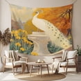 thumbnail image 2 of White Peacock Elegant Large Tapestry for Bedroom Wall Hanging Tapestry,Vintage Garden Floral Botanical Ceiling Backdrop Tapestries Poster Blanket Wall Decor for Teens Room Living Room Dorm 86" x 104", 2 of 8