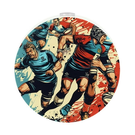

Football Set of 2 LED Round Night Lights for Brightening up your Space at Night -for Bedroom Bathroom and Hallway - Energy Efficient and Durable