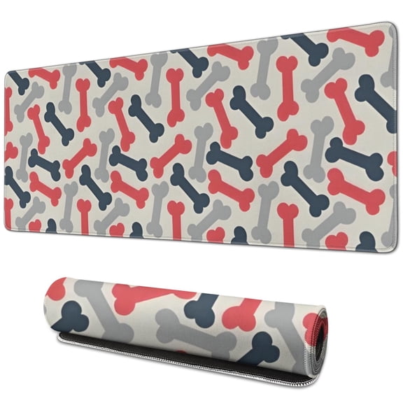 Long Mouse Pads for Desk,Dog Bones Desk Mats on Top Of Desks, Desk Mouse Pad Extra Large with 3mm Non-Slip Base and Stitched Edge for Gaming,Office,Work,Home 31.5"x11.8"