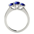 thumbnail image 3 of Rings for Women 1.85 Carat Three Stone Round Shaped Tanzanite Ring prong 10K White Gold, 3 of 5
