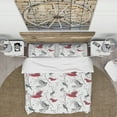 thumbnail image 3 of Designart Ensemble de Literie "Motif avec Oiseaux" - Housse de Couette et Impostures, 3 of 4
