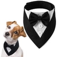 thumbnail image 1 of Bandana de boda formal FUAMEY para perros con pajarita negra y talla M, 1 of 7
