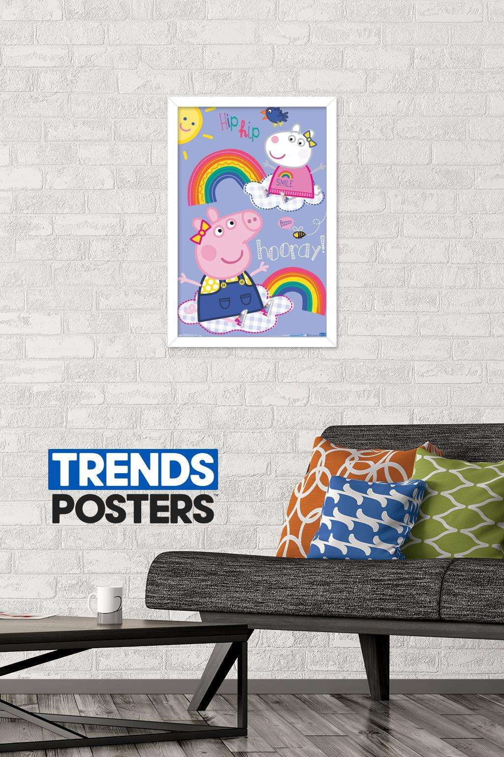 Peppa Pig - Hooray Wall Poster, 14.725" x 22.375", Framed