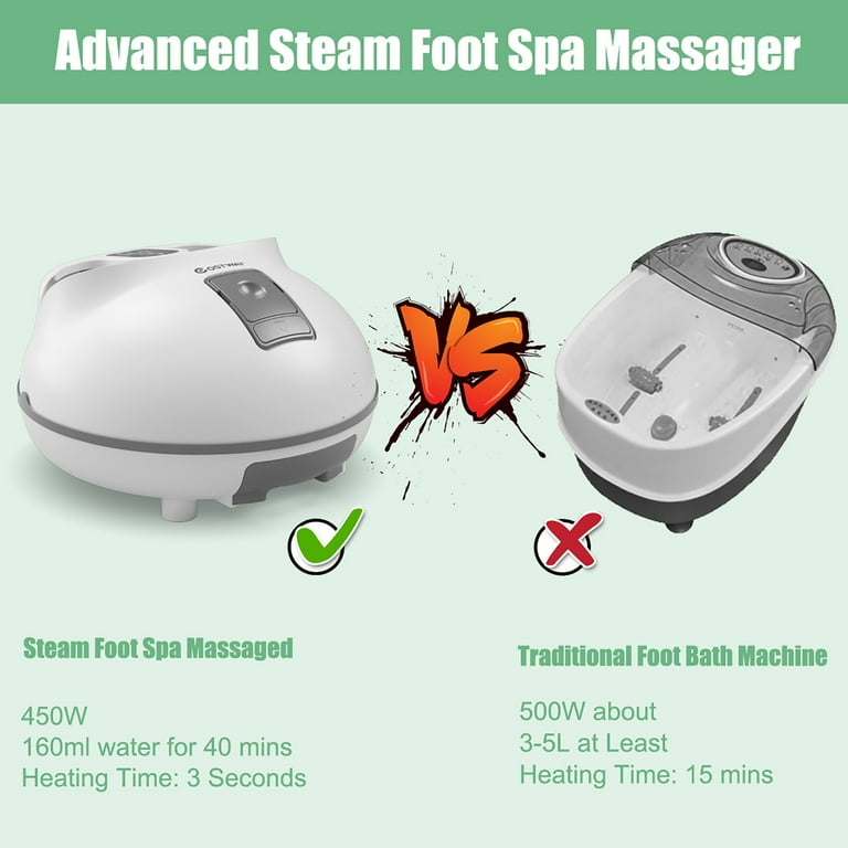 Costway Water Heated Foot Spa Bath Massager with Sauna Care