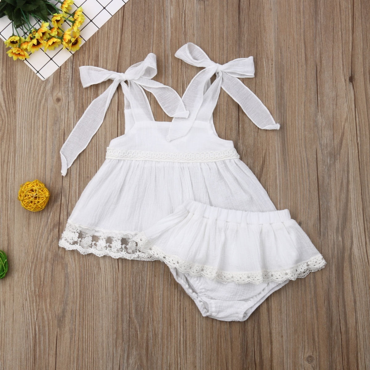 white summer dress for baby girl