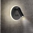 thumbnail image 1 of Luces de cabecera Lámpara de pared LED Luces de pared de hotel para interiores Lámpara de pared de pasillo de cama con interruptor negro 9W (redondo), 1 of 1