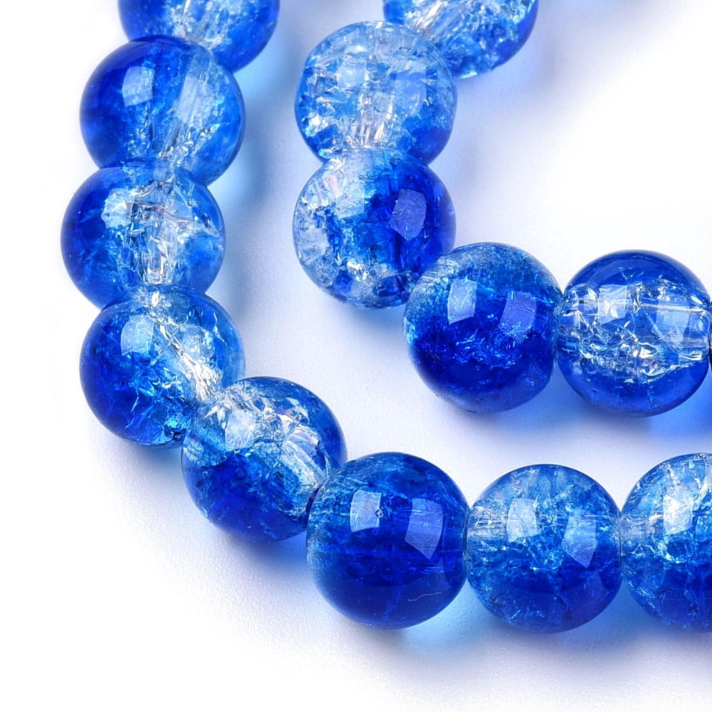 Transparent Baking Painted Glass Beads Strands Imitation Opalite Round Blue 6x5mm Hole: 1.2mm about 147pcs/strand 31.10 inch(79cm)