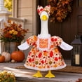 thumbnail image 3 of AYktou Fall Porch Goose Statue Outfits, Maple Leaf Accent Floral Dress and Bonnet Set for 23" Cement Goose, Cute Porch Goose Clothes Thanksgiving Yard Goose Costume for Holiday Lawn Garden Decor, 3 of 7
