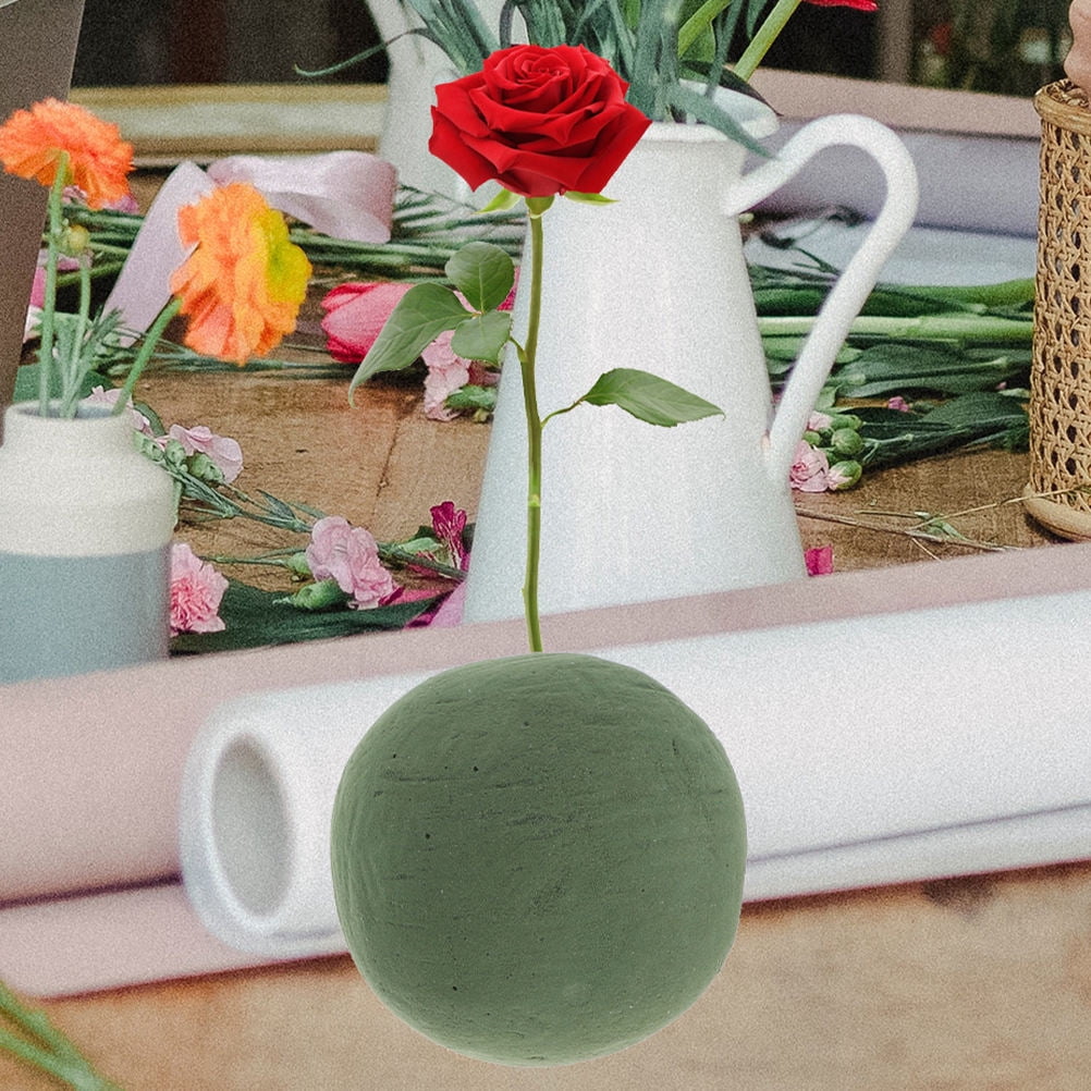 OUNONA 2Pcs Green Floral Foam Ball for Bouquet Craft Foam Wedding Party and Garden Flower Arrangements