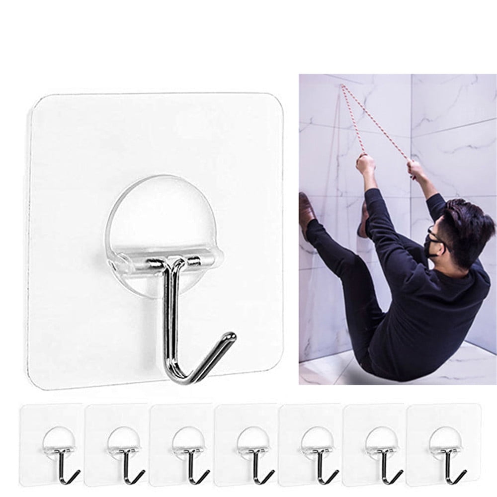 30x Strong Transparent Suction Cup Sucker Wall Hook Hanger For Kitchen Bathroom