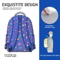 thumbnail image 2 of Abstract Boho Students Backpack Geometric Watercolor Rainbow Gradient Design with Starry Night Ocean Beach Scenery, 2 of 6