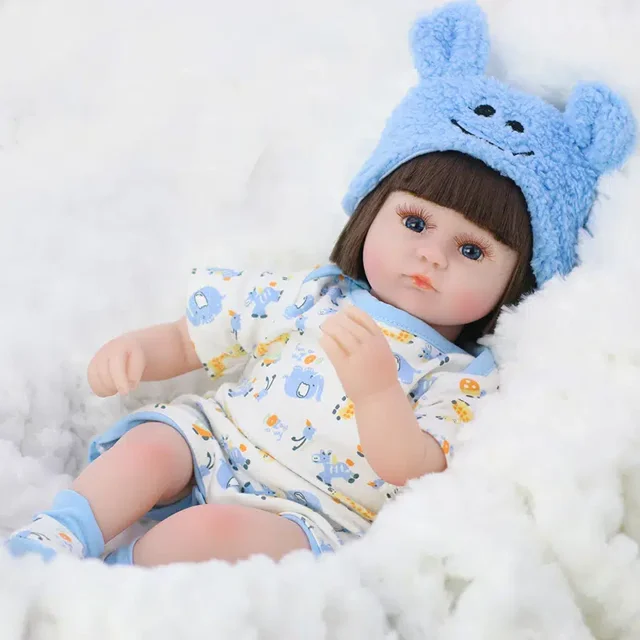 Rebirth Doll Simulation Baby Enamel Soft Glue Doll Children's Educational Toys Gift Standing Size 17in Seating Size 11.4 In Gong Bohan unisex
