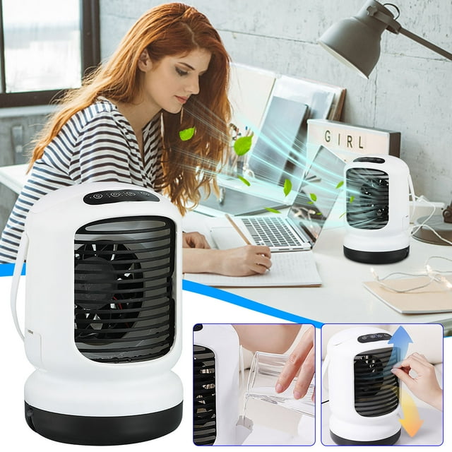 Mini Climatiseur Portable USB, Ventilateur de Bureau à Grand Volume d'Air, Ventilateur Électrique Portable, Climatiseurs Portables, Ventilateur de Refroidissement jusqu'à 65 % de Réduction!