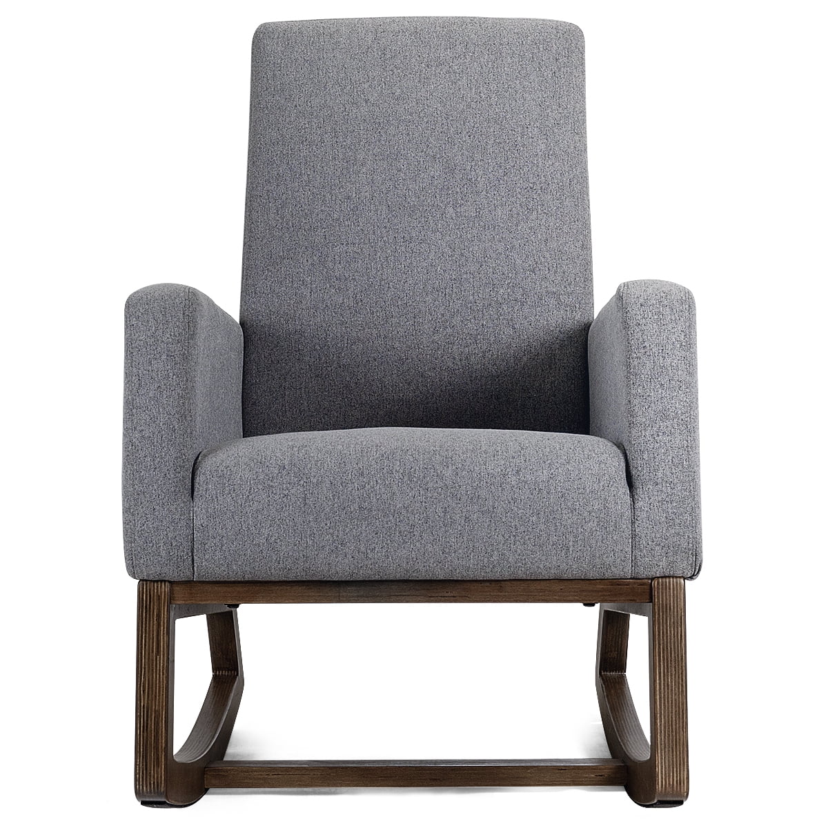 giantex mid century rocking chair comfortable rocker modern high back  armchair  walmart