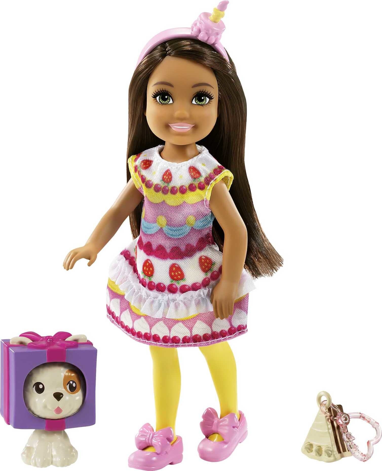 Barbie Club Chelsea Dress-Up Doll (6-inch) in Cake Costume, for 3 to 7 Year Olds