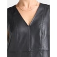 thumbnail image 4 of Time and Tru Women's Faux Leather Mini Shift Dress, XS-XXXL, 4 of 5