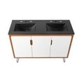 thumbnail image 2 of Modway Energize 48" Wood Double Sink Bathroom Vanity - Cherry/White/Black, 2 of 4