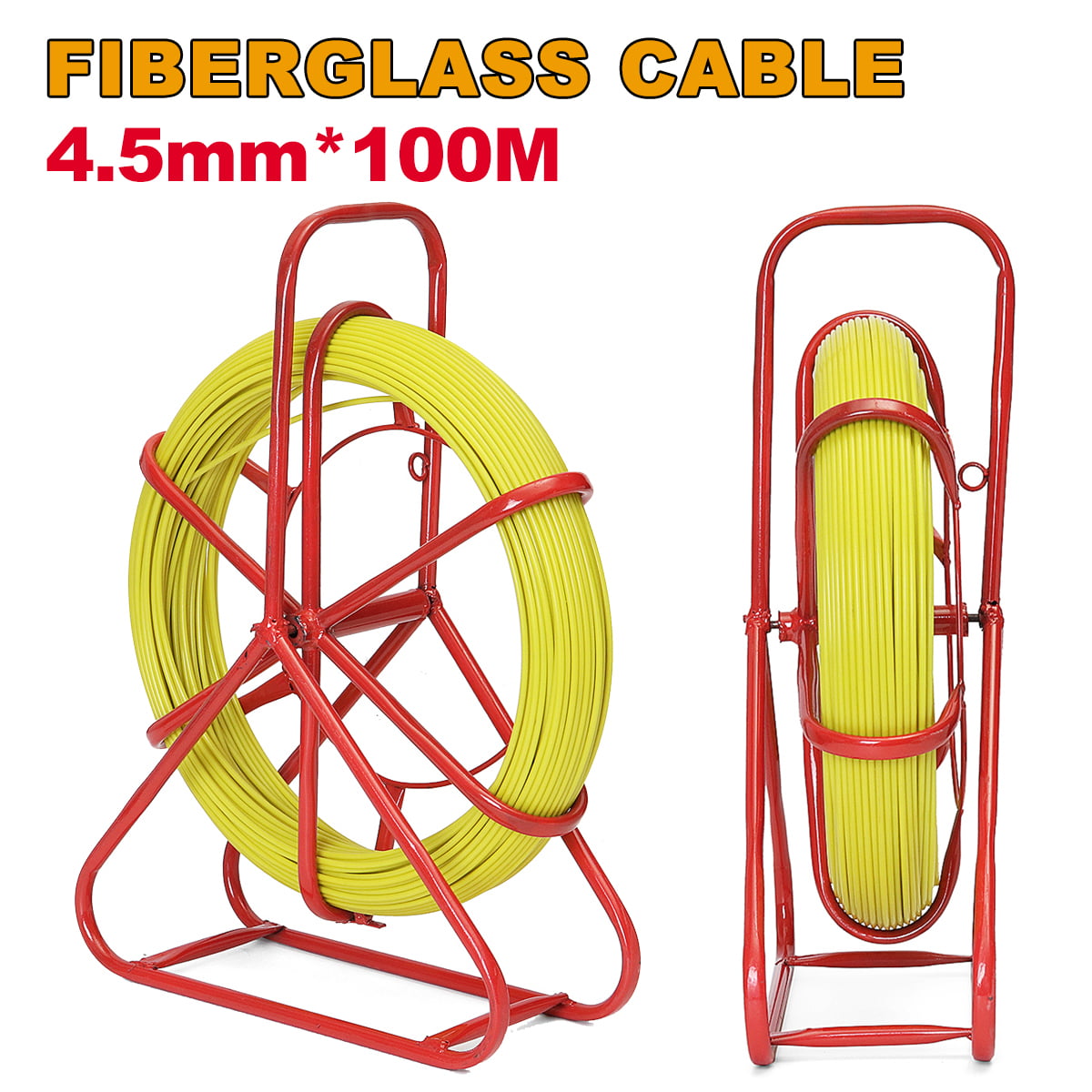 8mm 100m/328ft Fish Tape Fiberglass Wire Cable Running Rod Duct Rodder Puller 