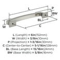 thumbnail image 3 of Amerock Incisive 5-1/16 inch (128mm) Center-to-Center Satin Nickel Cabinet Pull, 10 Pack, 3 of 4