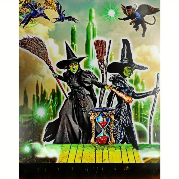 Diamond Painting Kits for Adults, The Wizard of Oz The Wicked Witch of The West DIY Round Full Drill 5D Diamond Art for Home Wall Decor