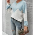thumbnail image 4 of Drop Shoulder Color Block Sweater Blue Medium, 4 of 4