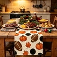 thumbnail image 2 of SLYNSHome Fall Pumpkin Table Runner, 33x183 cm Harvest Leaf Print Table Flag, Thanksgiving Holiday Cloth for Dining Table Kitchen Home Decor, 2 of 6