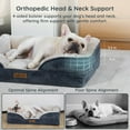 thumbnail image 3 of BELLA & PAL Orthopedic Dog Bed for Large Medium Dogs – No Assembly Needed, Egg-Crate Foam Dog Couch with Waterproof Liner, Washable Removable Cover, Non-Slip, 36"x27"x6.5", Gray, 3 of 11