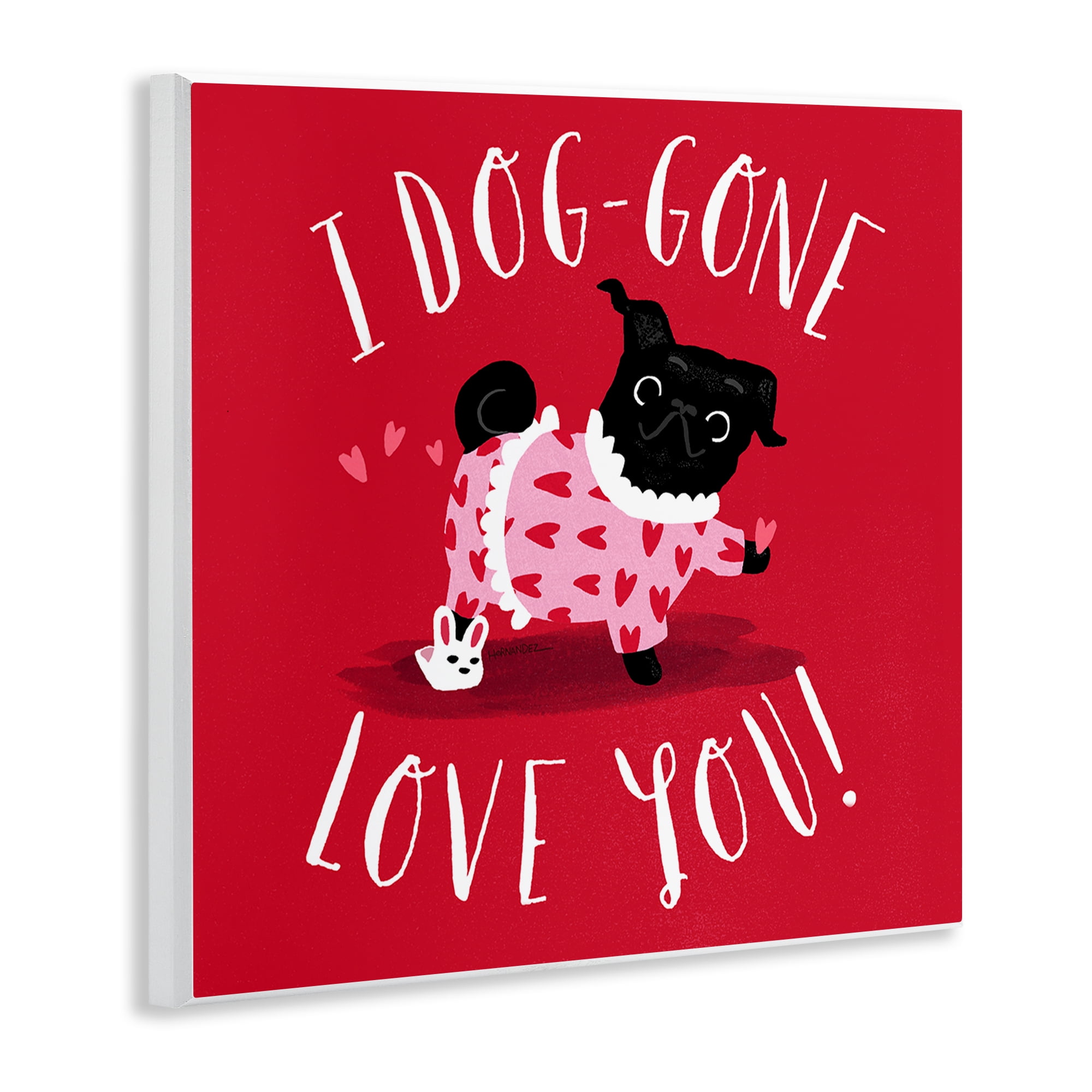 Stupell Industries Dog-Gone Love You Animals Painting Unframed Art Print Wall Art, 12 x 12