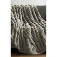 thumbnail image 2 of Brown Knitted Acrylic Solid Color Plush Throw Blanket, 2 of 5
