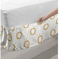thumbnail image 2 of Celestial Sun Bed Skirt, Abstract Dreamy Simple Monochrome Image of Sun and Stars, Elastic Bedskirt Dust Ruffle Wrap Around for Bedding Decor, 4 Sizes, Dark Orange and White, by Ambesonne, 2 of 2