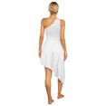 thumbnail image 4 of Ocealan Liturgical Dancewear for Women Single Shoulder Gold Metallic Praise Dance Dress Lyrical Dance White S, 4 of 5