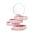 thumbnail image 3 of Joyero para mujer, organizador de joyas giratorio, de alta capacidad, moderno, resistente al agua. Rosa, 3 of 9