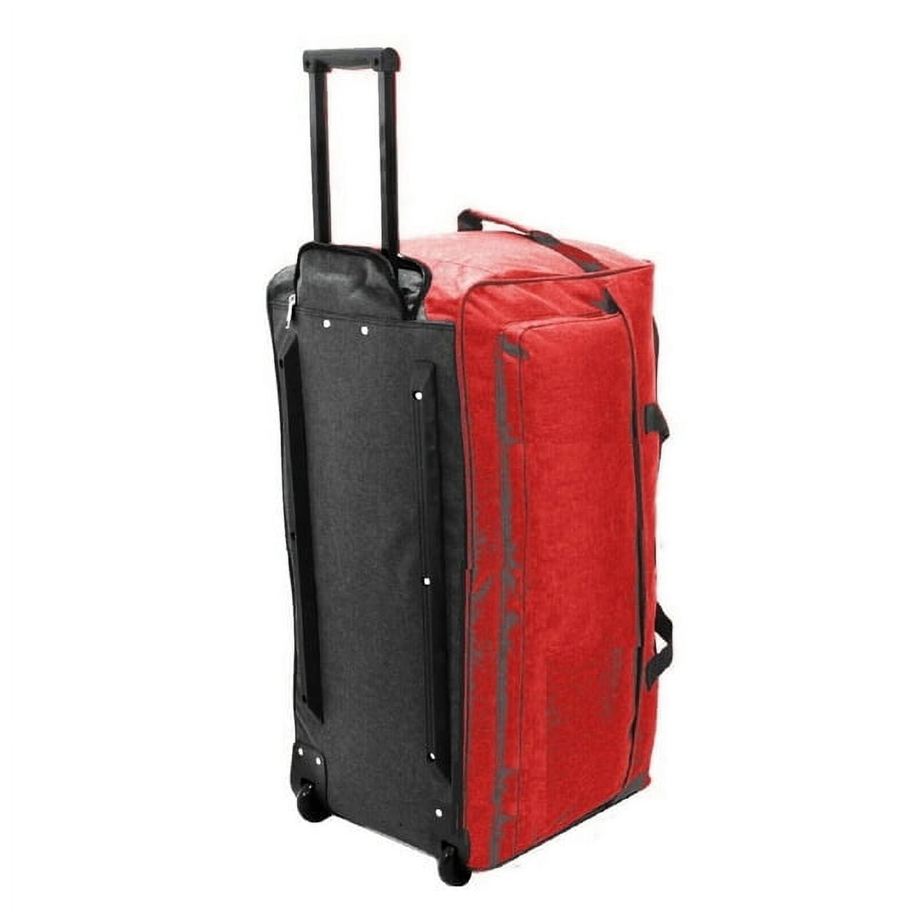 X Factor Blue Rolling Duffel Bag 28" Large, Multi-Pocket Travel Duffle with Wheels, Drop Bottom Heavy-Duty Luggage, Lightweight Collapsible Telescoping Handle