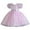 Pink, variant on AUNVITO Girls Bubble Sleeve Round Neck Star Sequins Mesh Tulle Princess Party Dress Short Sleeve Evening Gown