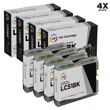 LD Compatible Replacements for LC51BK 4PK Black Cartridges for use in DCP  Intellifax  and MFC s