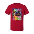 thumbnail image 3 of Funny Neon Pug | Dean Russo Art Animal Lover Men's T-Shirt, Red, 3X-Large, 3 of 6
