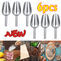 Stainless Steel Mini Scoops Set, 6 Ounce Small Metal Scoops for Candy, Coffee Beans, Ice Cream & Dry Goods, 6 Pack for Kitchen Canisters and Bar Use
