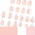 thumbnail image 6 of FSTDelivery 24 Pcs Short Press on Nails Full Cover Short Square Glossy Fake Nails Acrylic Artificial False Nail Tips with Adhesive Glue Tabs for Women Girls, Christmas Candy Stripe Wear Nail, 6 of 9