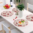 thumbnail image 3 of 15 Inch Round Grid Plate Mats Heat Non-Slip Resistant PVC Placemats for Kitchen Dining Table Decor Cute Red Bows Pattern 1PCS, 3 of 5