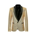 thumbnail image 2 of Mens Shiny Sequins Suit Jacket Blazer Slim Fit Dress Suit One Button Tuxedo for Party,Wedding,Banquet,Prom, 2 of 4