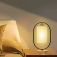 thumbnail image 5 of Yyuenw Modern Table Lamp for Bedroom Night Light 3 Way Dimmable Nightstand Lamp Flaxen Fabric Shade for Living Room Office Dorm-Solid Wood-Solid Wood LED Bulb Included, 5 of 5