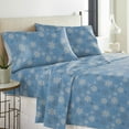 thumbnail image 4 of Pointehaven Heavy Weight Printed Flannel 100-Percent Cotton Sheet Set, Twin, Snow Flakes, 4 of 4