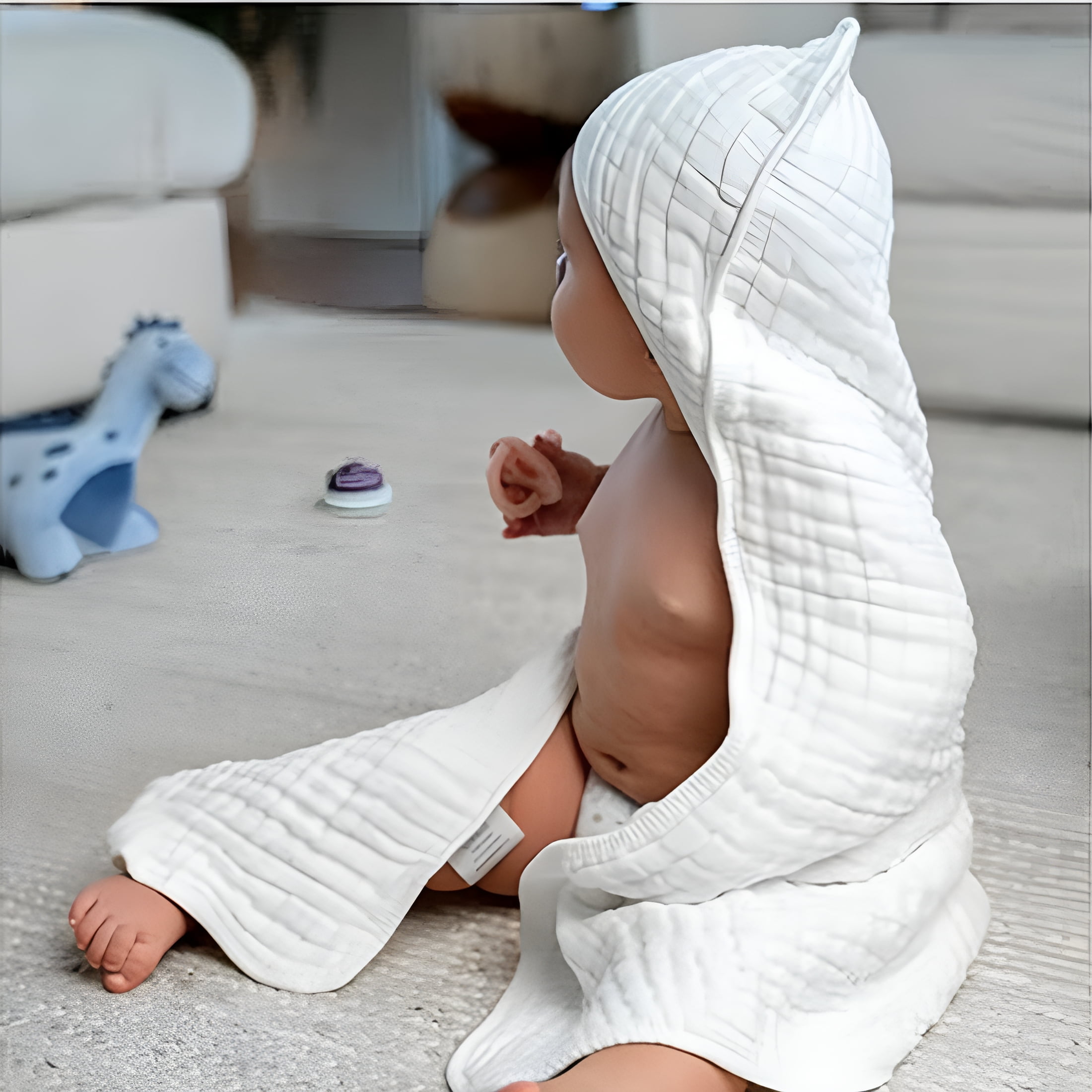 AUQ 2026 New 2 Packs Hooded Baby Bath Towel,Soft&Absorbent Muslin Cotton Baby Towels with Hood for Babies,Toddler&Kids,Green+Grey,31 X 31" for Baby,Bath,Toddler,Kids,Swimming