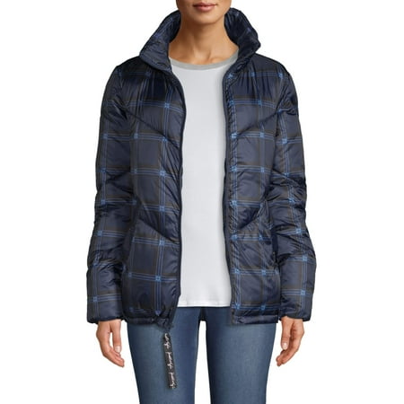 Kendall + Kylie Women's Plaid Puffer